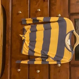 Blue and Yellow Long Sleeve Shirt